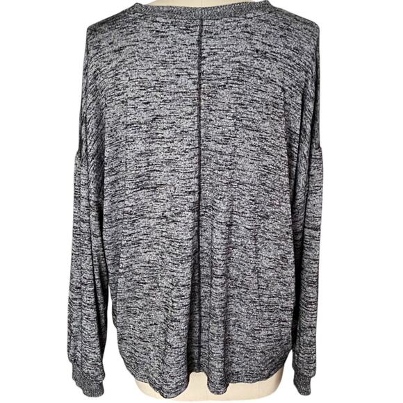 TIME & TRU Hacci Pullover Black & Gray Casual Long Sleeve Top ~ Women's Size XXL - Picture 7 of 8